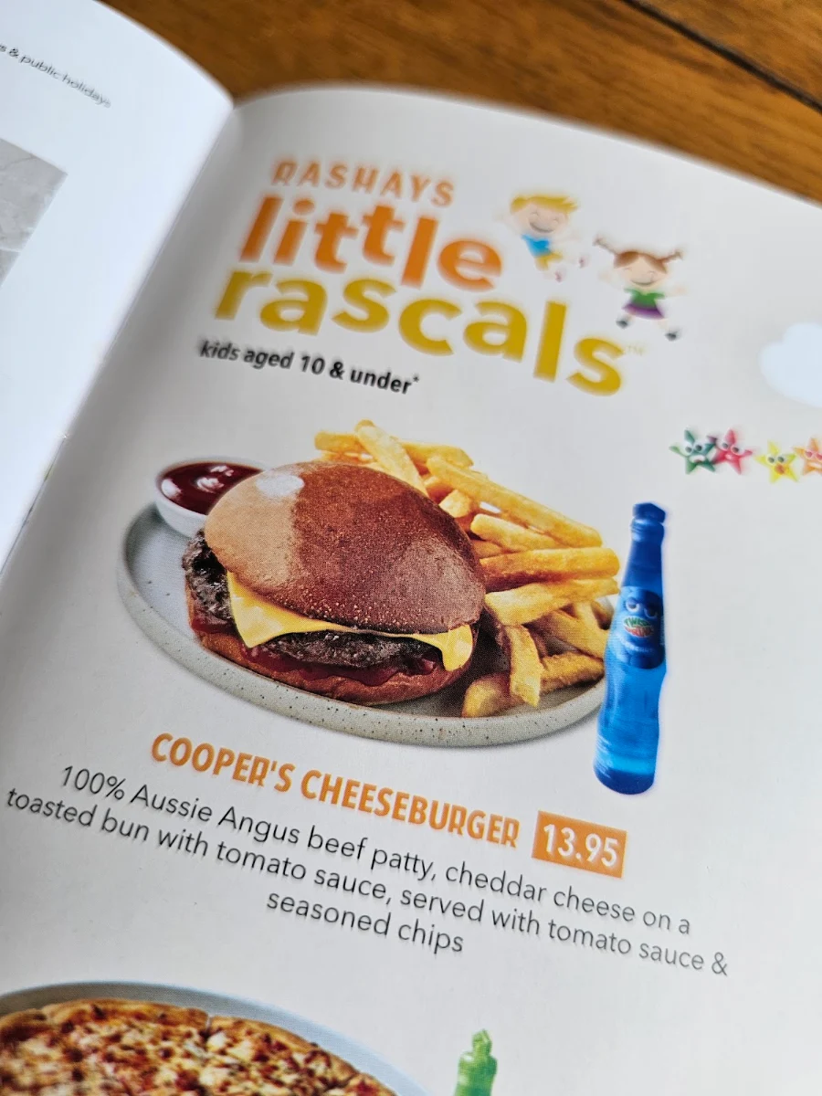 Menu, RASHAYS Ipswich