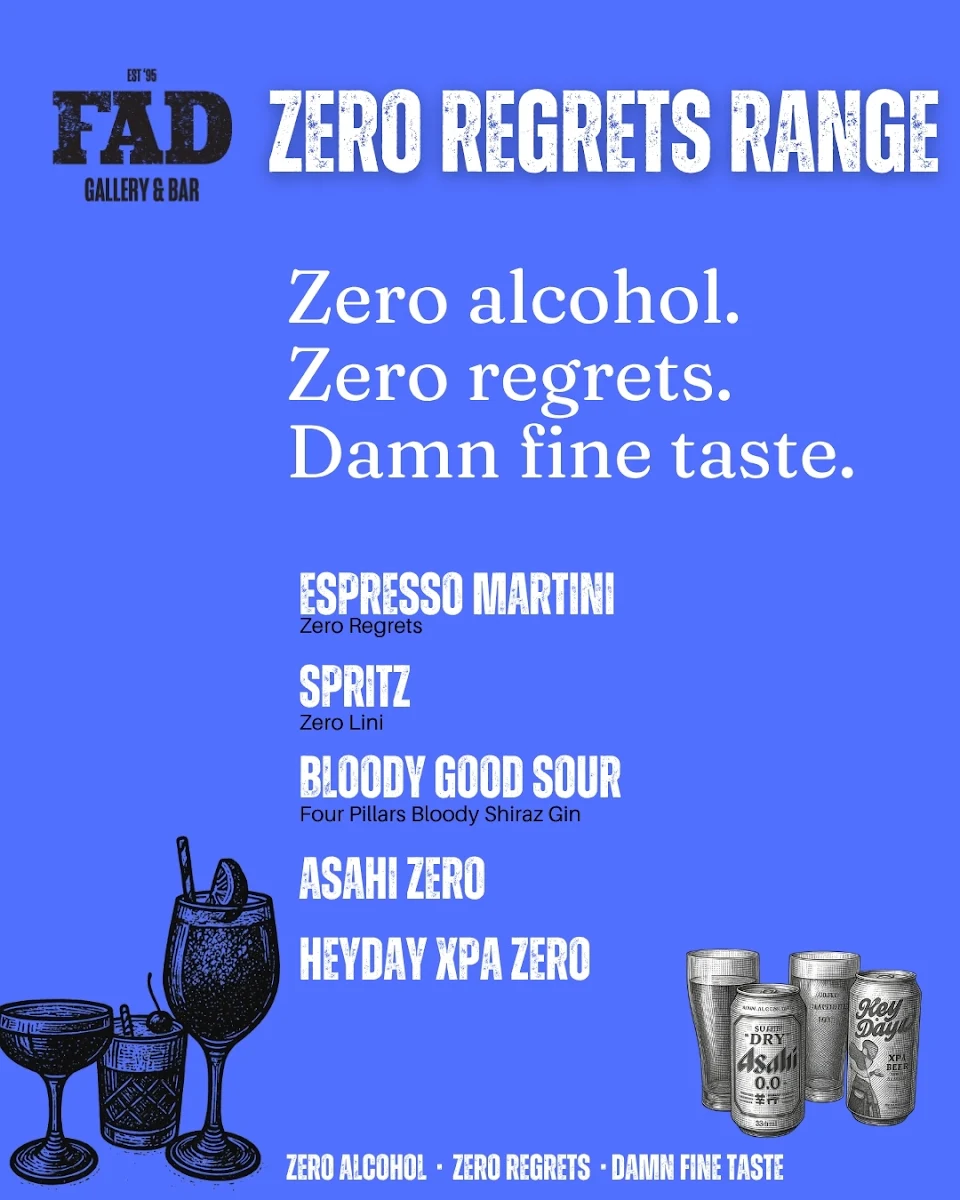 Menu, Fad Gallery Bar