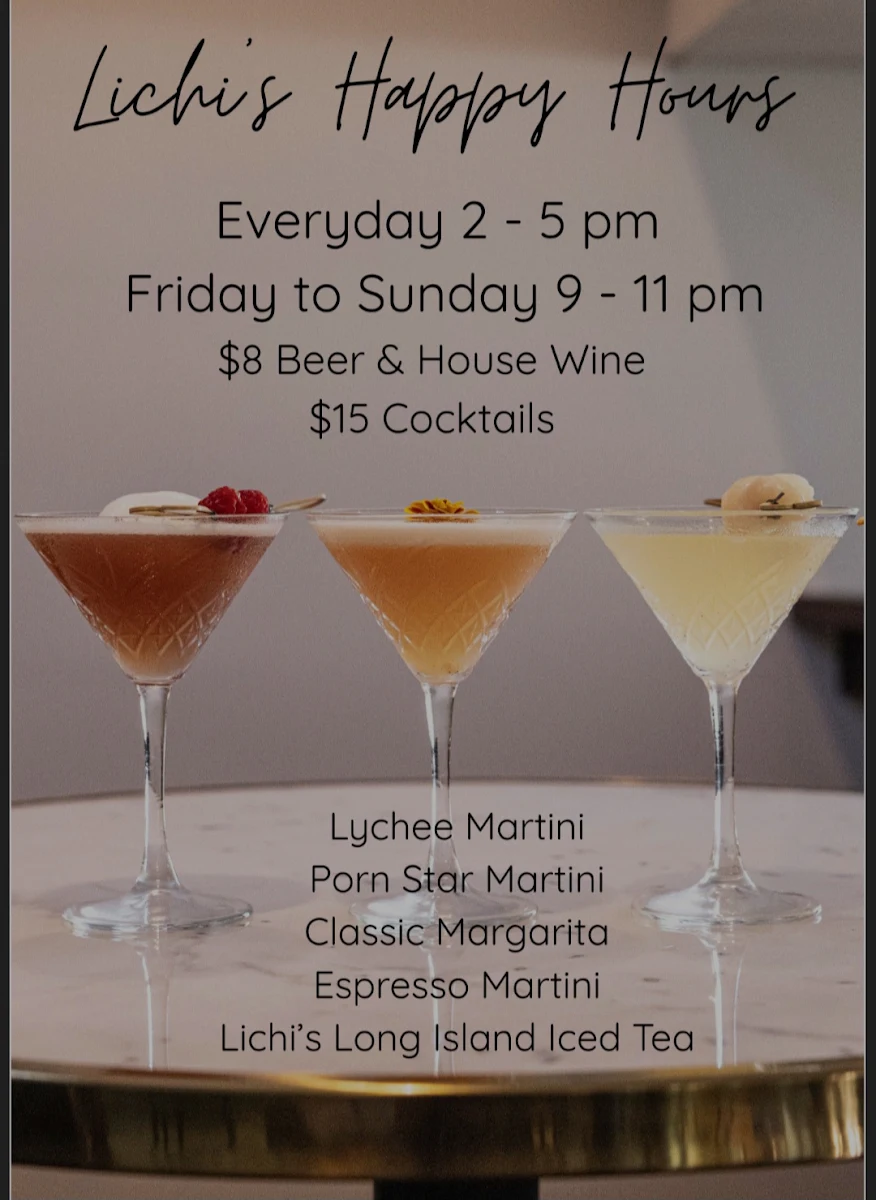 Menu, Lichi Restaurant & Cocktail Bar