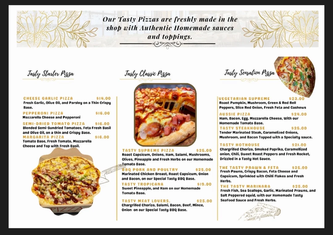 Menu, Tasty at Yorkeys