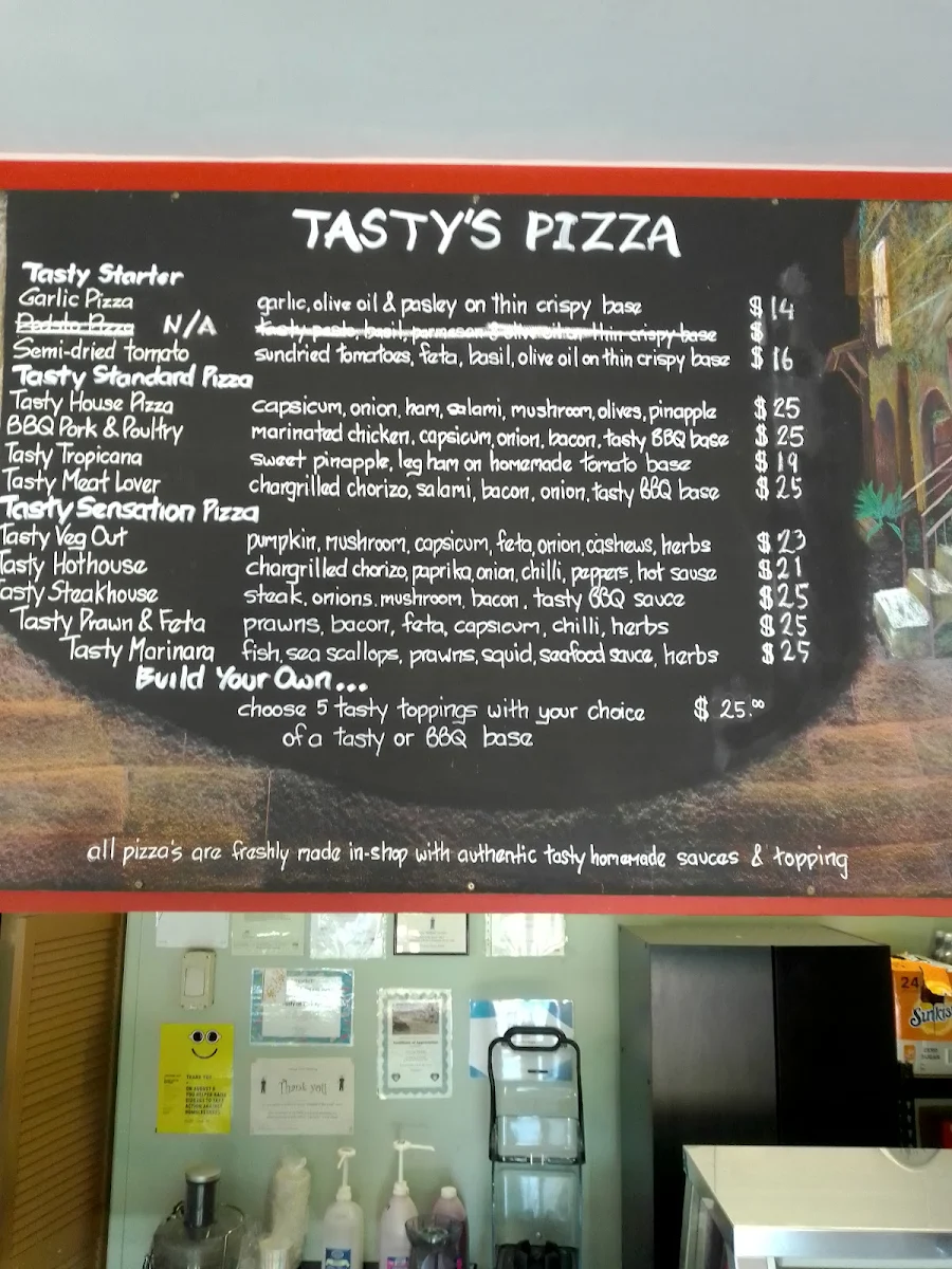 Menu, Tasty at Yorkeys