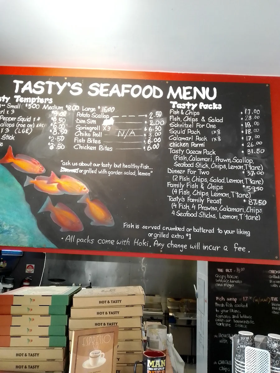 Menu, Tasty at Yorkeys