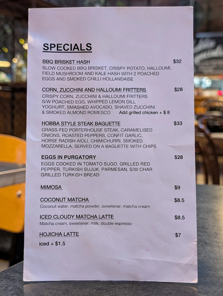 Menu, Hobba