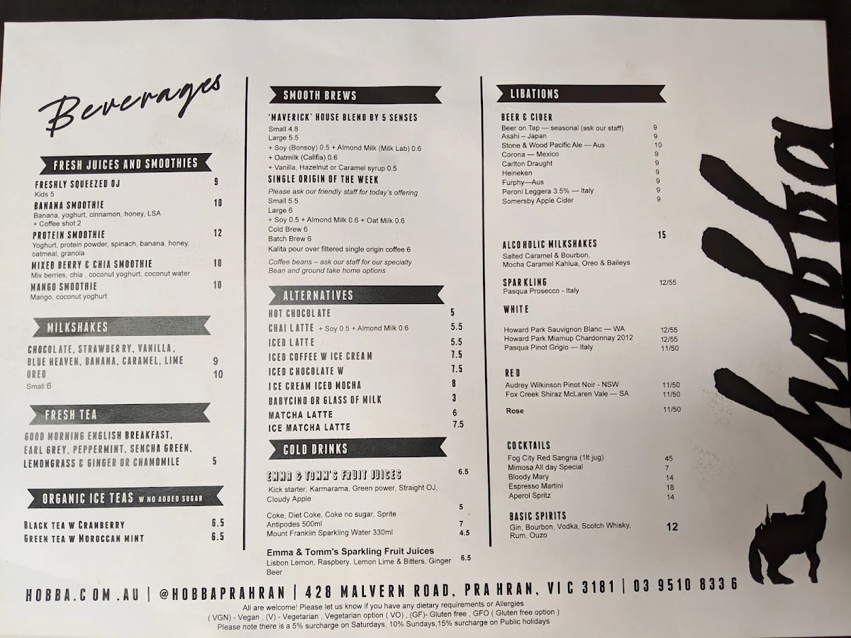 Menu, Hobba
