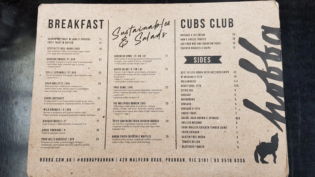 Menu, Hobba