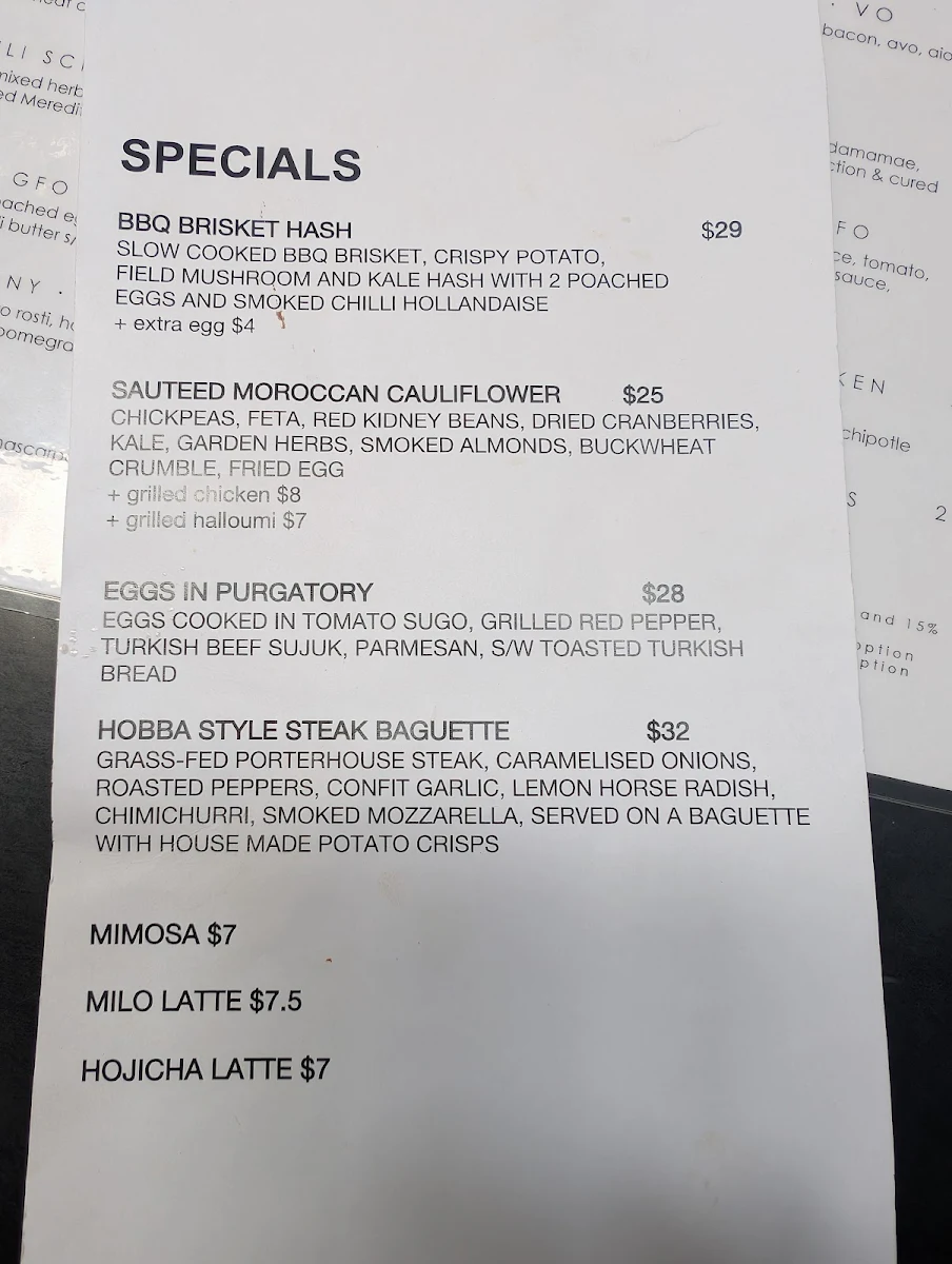Menu, Hobba