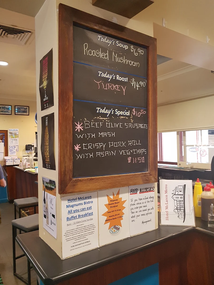 Menu, Tin Shed Cafe