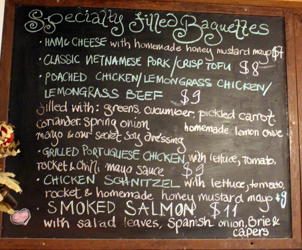 Menu, Pottery Green Bakers Lane Cove