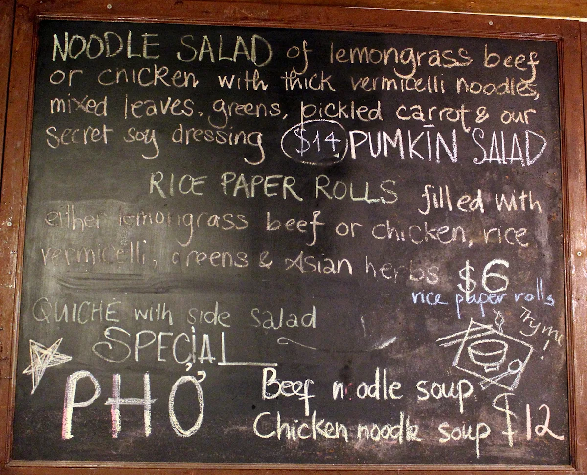 Menu, Pottery Green Bakers Lane Cove