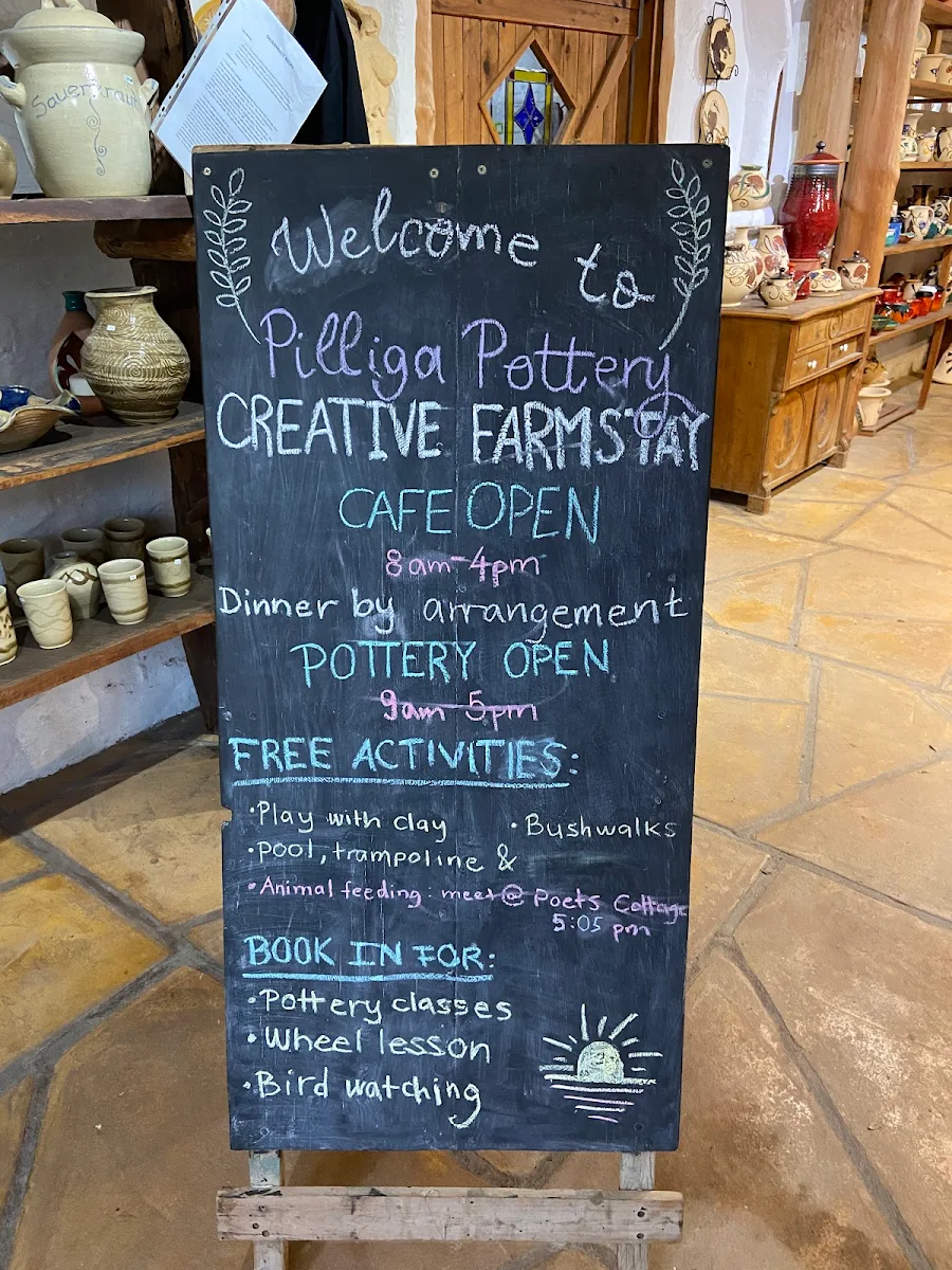 Menu, Pilliga Pottery Creative Farmstay with Blue Wren Bush Cafe
