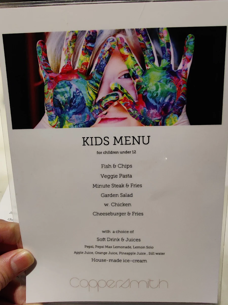 Menu, Coppersmith Restaurant