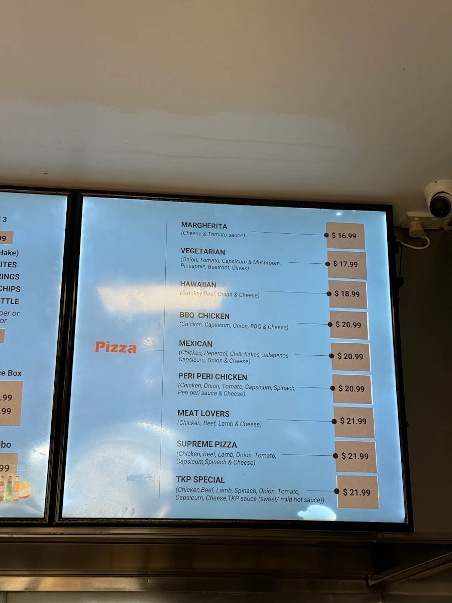 Menu, Treendale kebabs