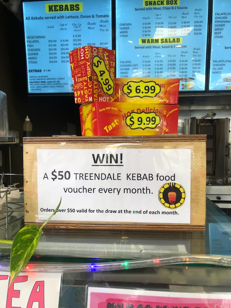 Menu, Treendale kebabs