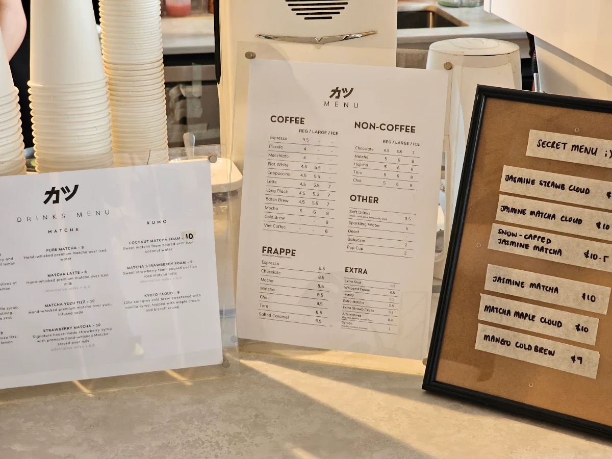 Menu, Katsu Cafe