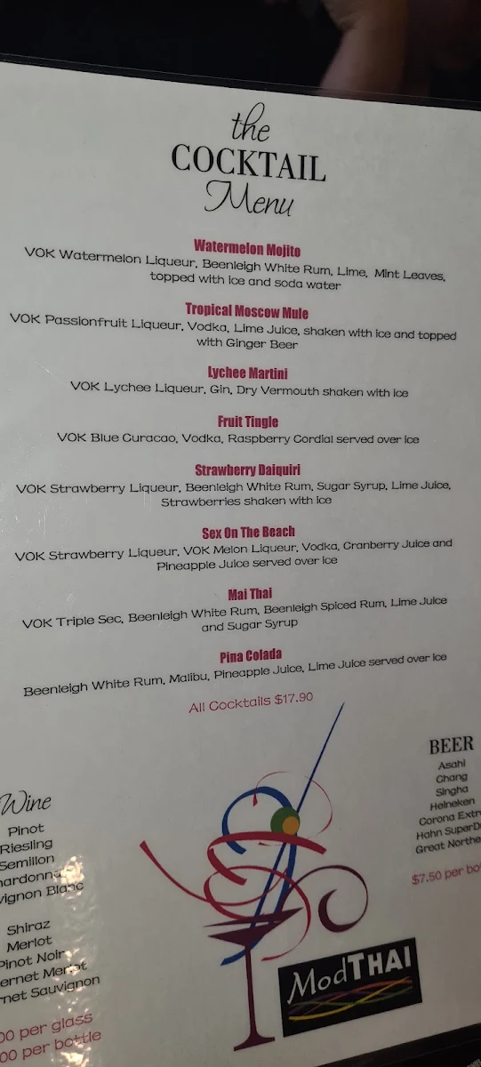 Menu, Gianni's