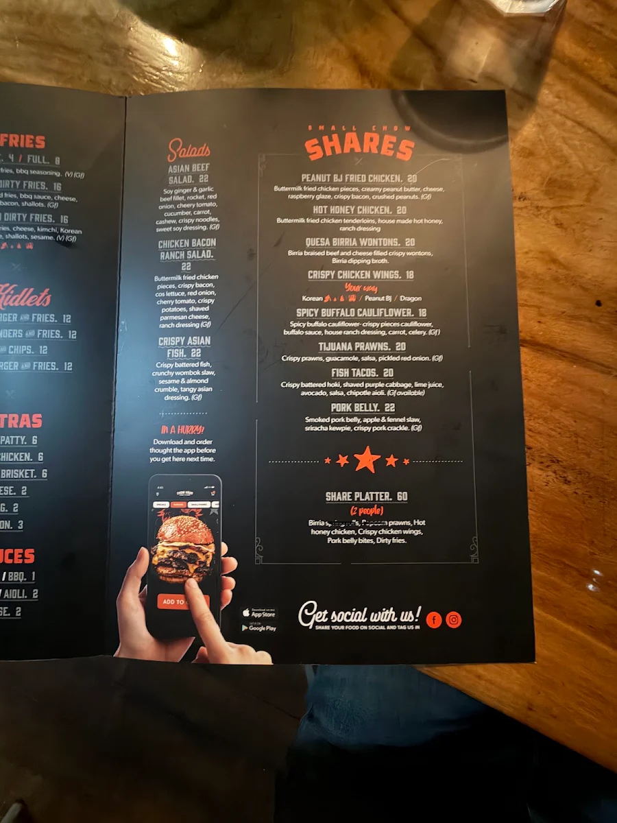 Menu, Chow Haus