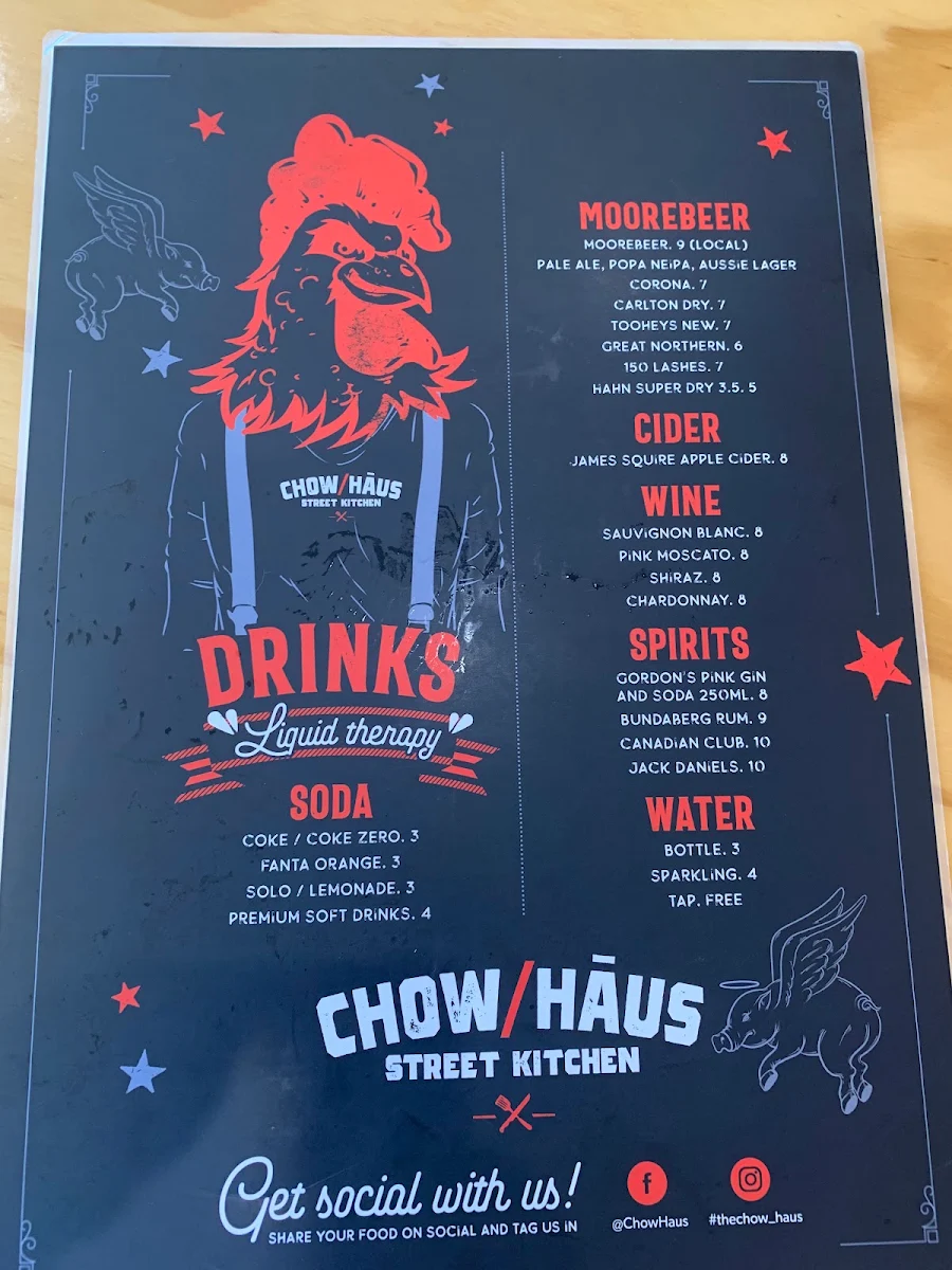 Menu, Chow Haus
