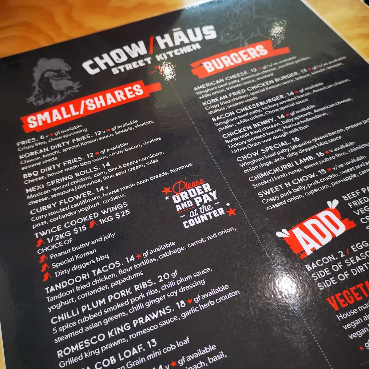 Menu, Chow Haus