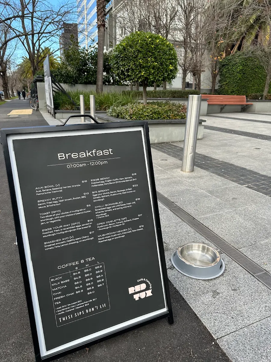 Menu, Red Tux Cafe