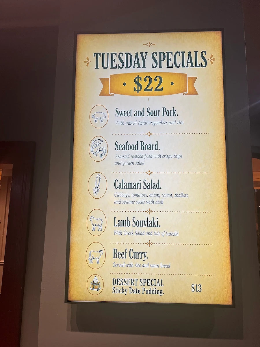 Menu, Golden City Hotel