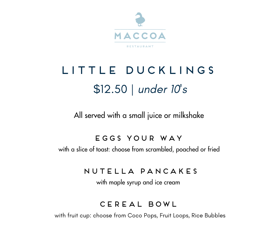 Menu, Maccoa