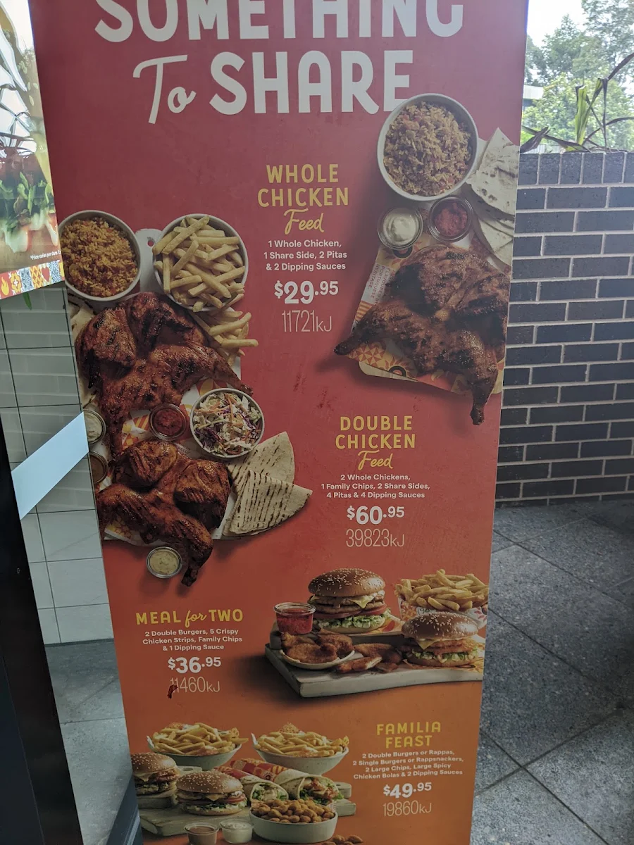 Menu, Oporto Kellyville West