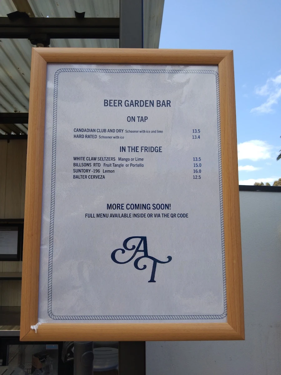 Menu, Anglers Tavern