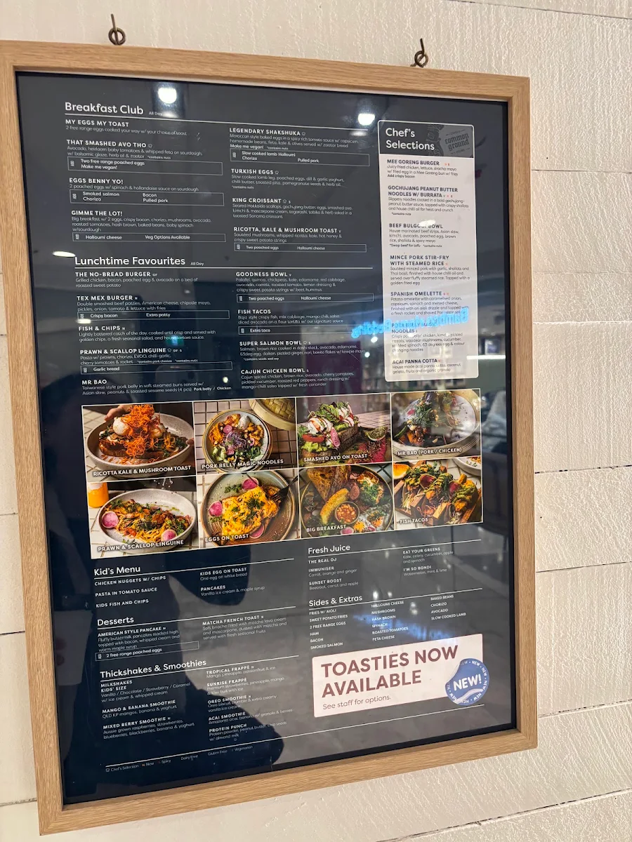 Menu, Common Ground Coffee & Kitchen Hurstville