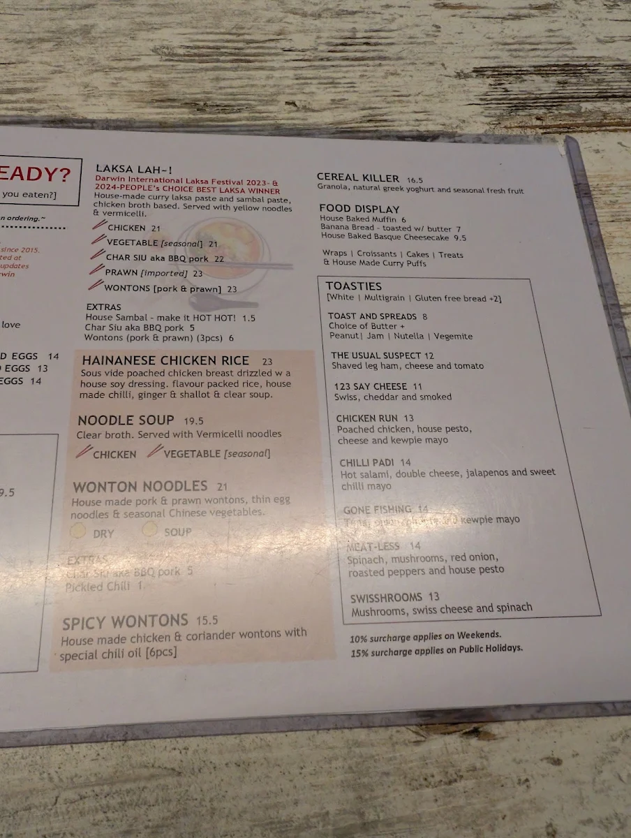 Menu, KOPI Stop