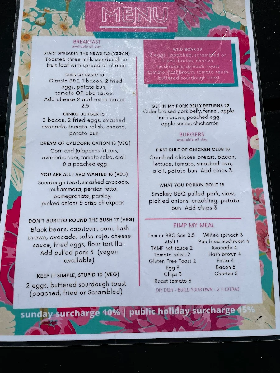 Menu, Little Oink