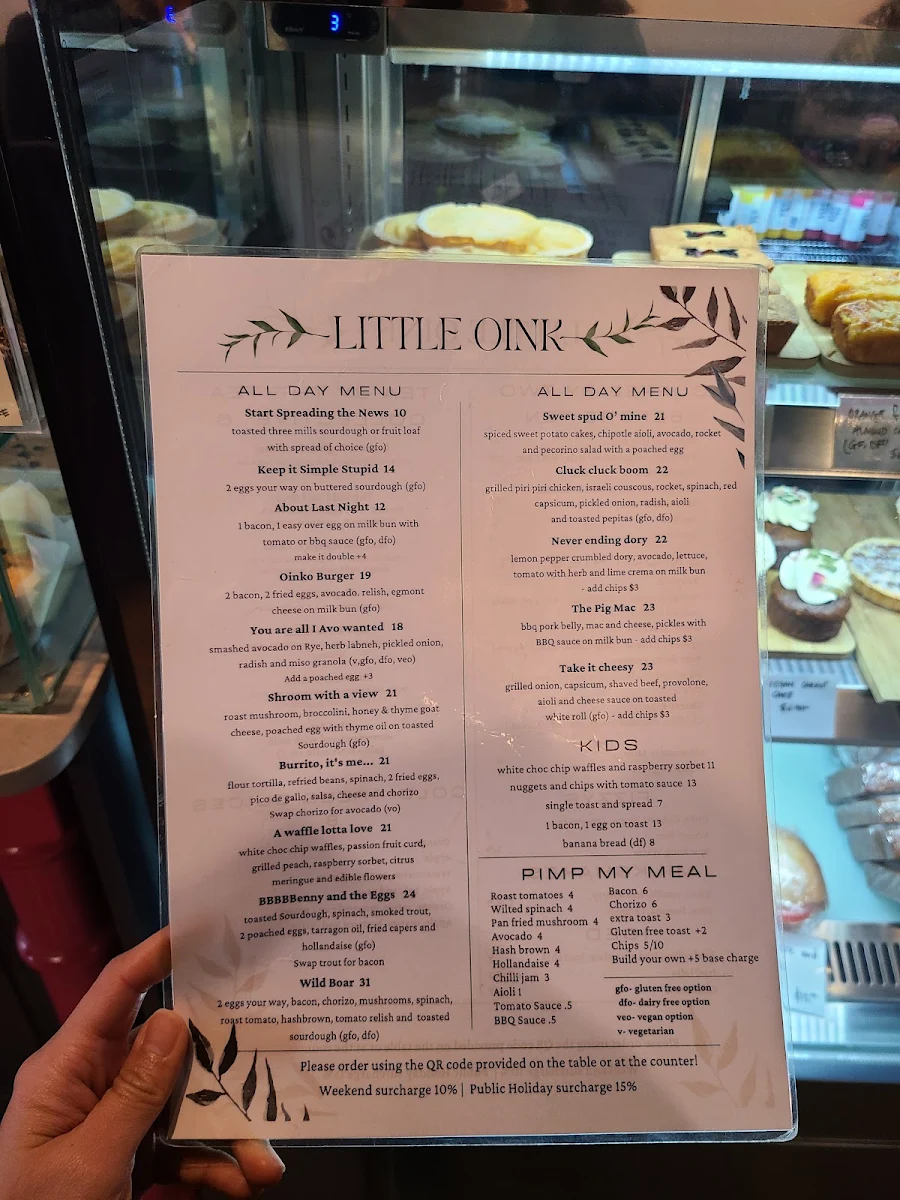 Menu, Little Oink