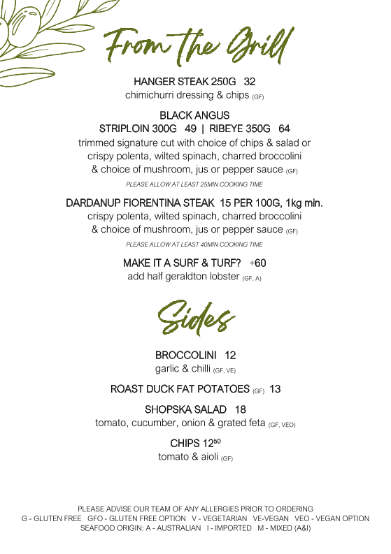 Menu, Quello Bar