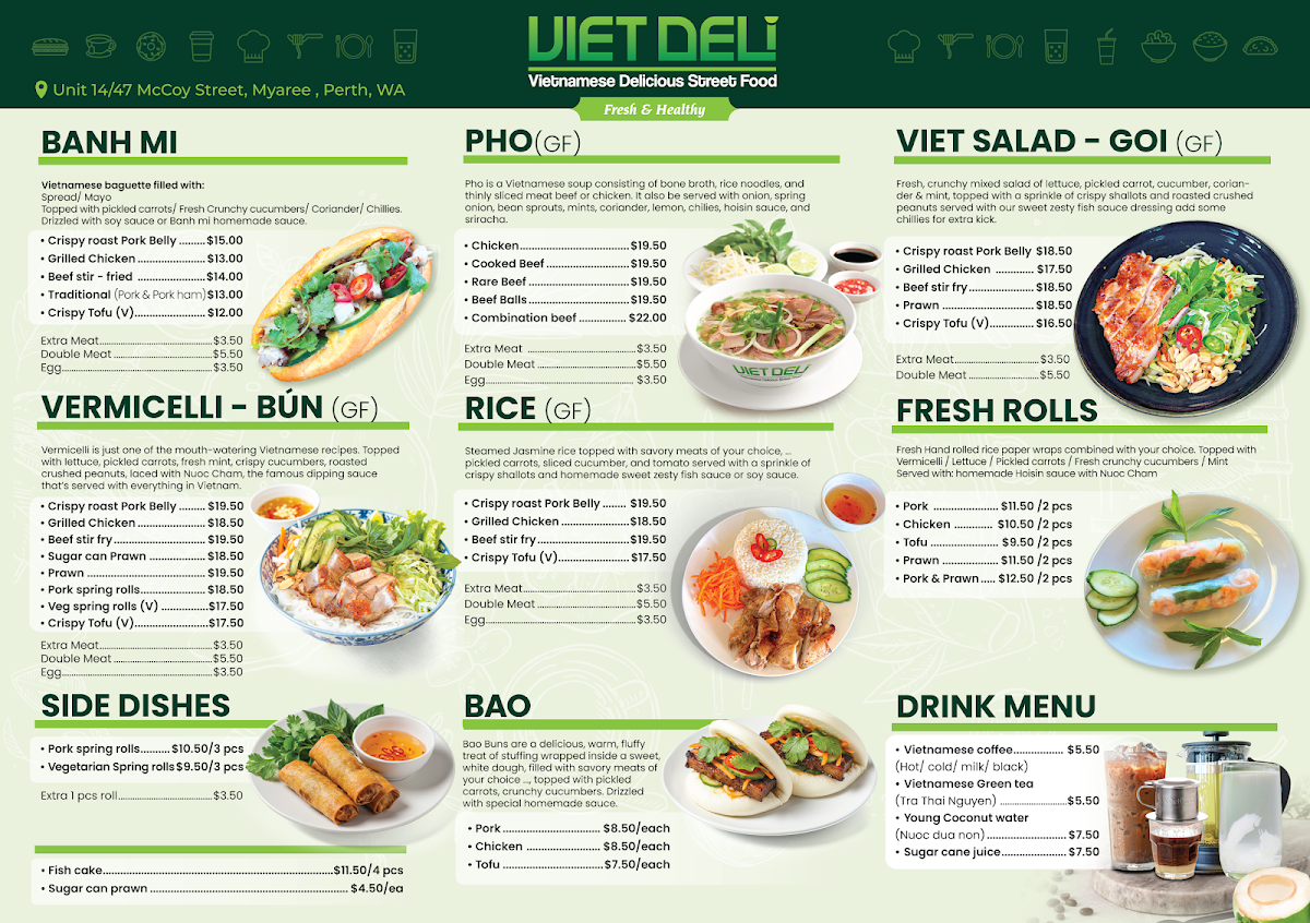 Menu, Viet Deli
