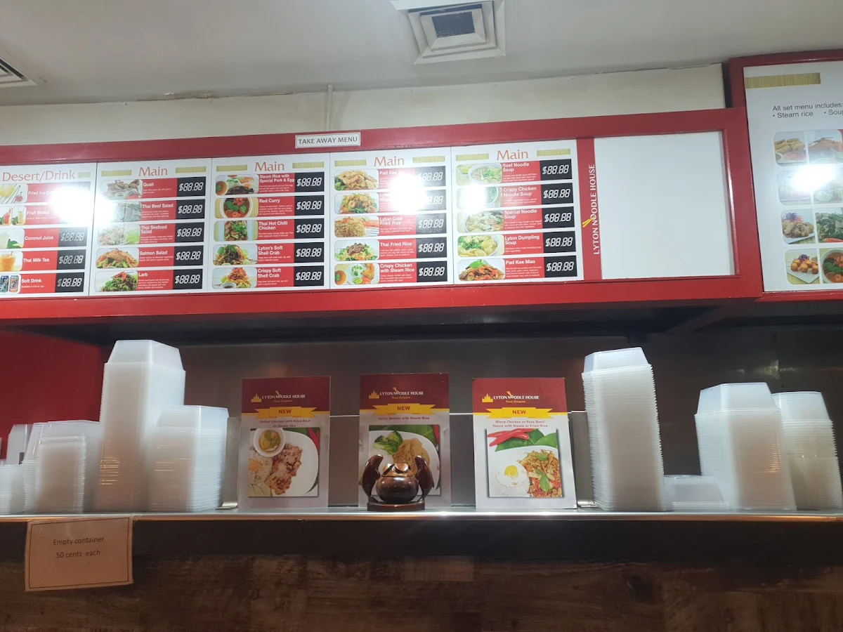 Menu, Lyton Noodle House