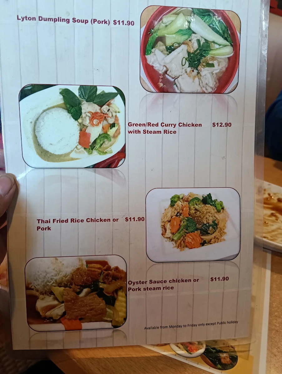 Menu, Lyton Noodle House