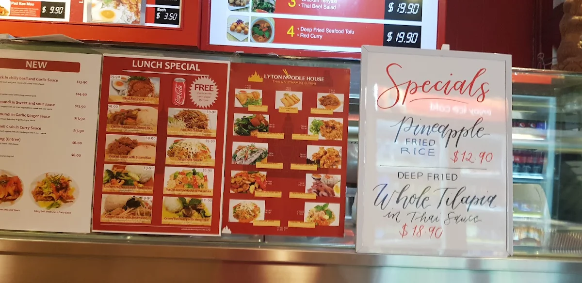 Menu, Lyton Noodle House