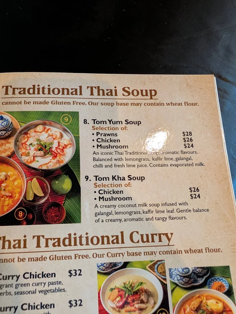 Menu, Ban-Na Thai Restaurant (Mackay CBD)