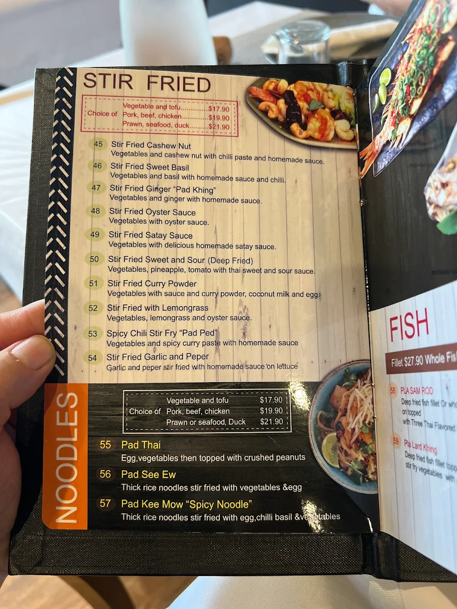 Menu, Suwan Thai Cuisine