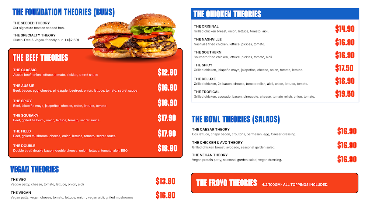 Menu, Big Bun Theory
