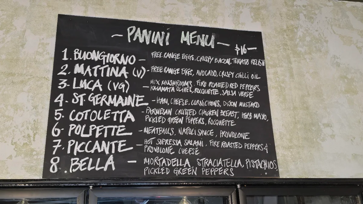 Menu, Mr Bartolo Richmond