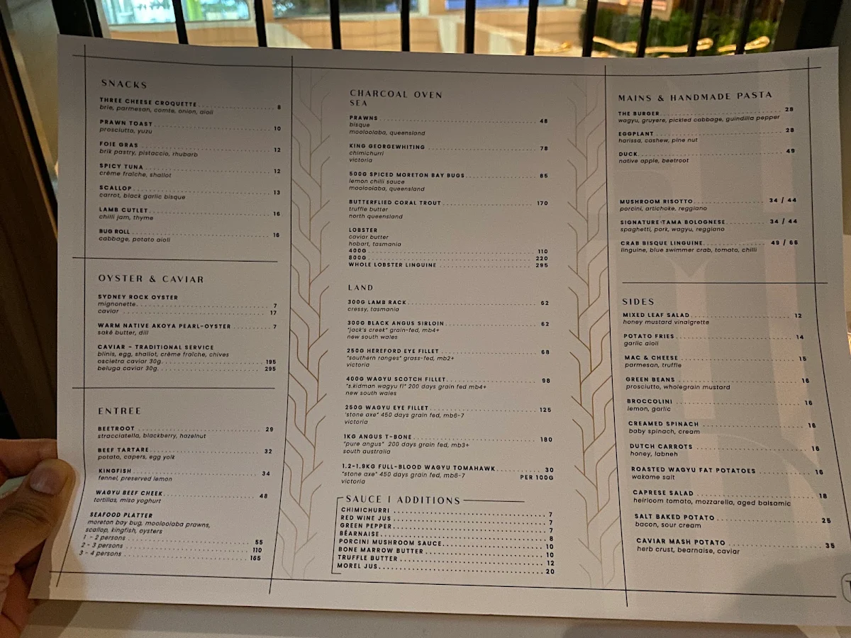 Menu, TAMA