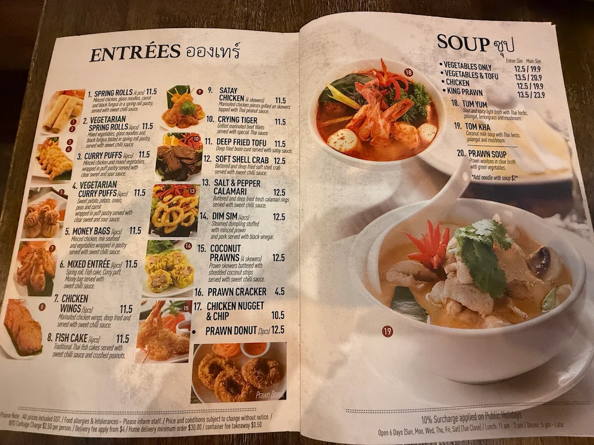 Menu, Thai Season Restaurant in Umina Beach
