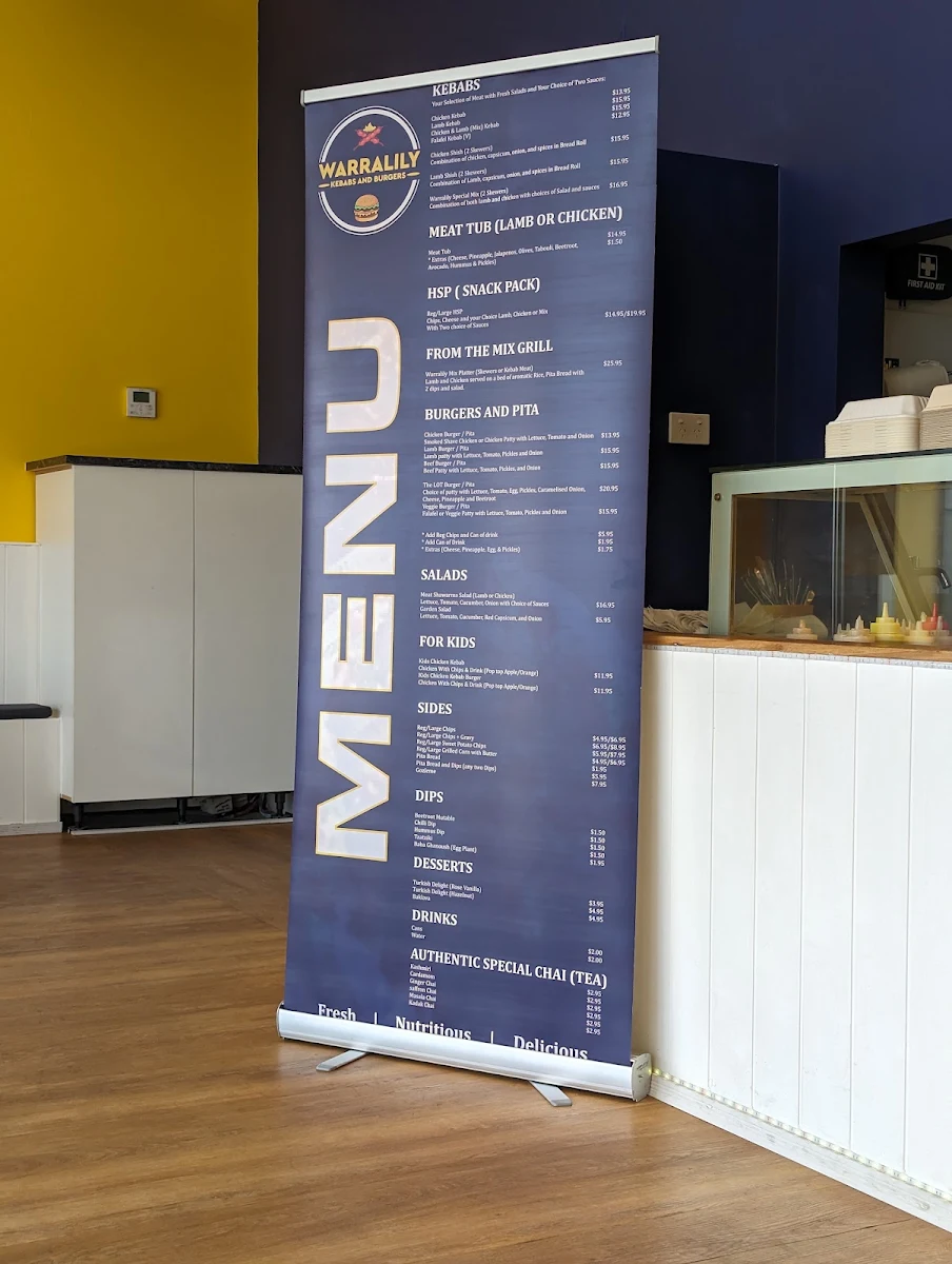 Menu, Kebab & Burger Spot