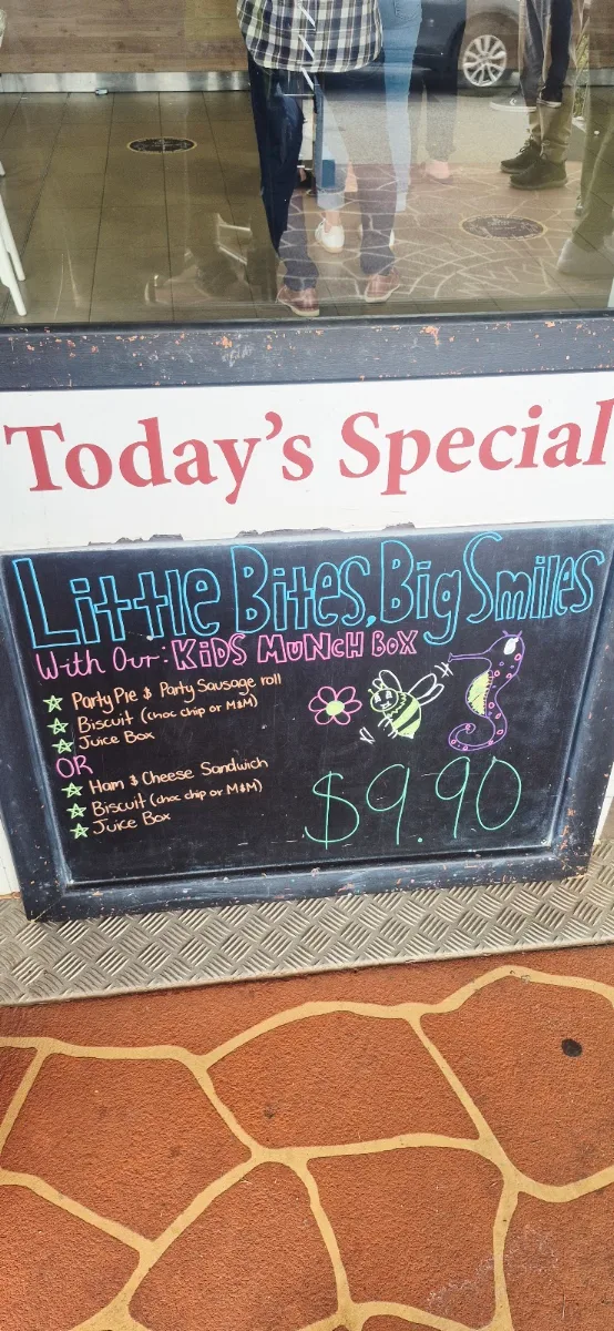 Menu, Pinjarra Bakery (Pinjarra)