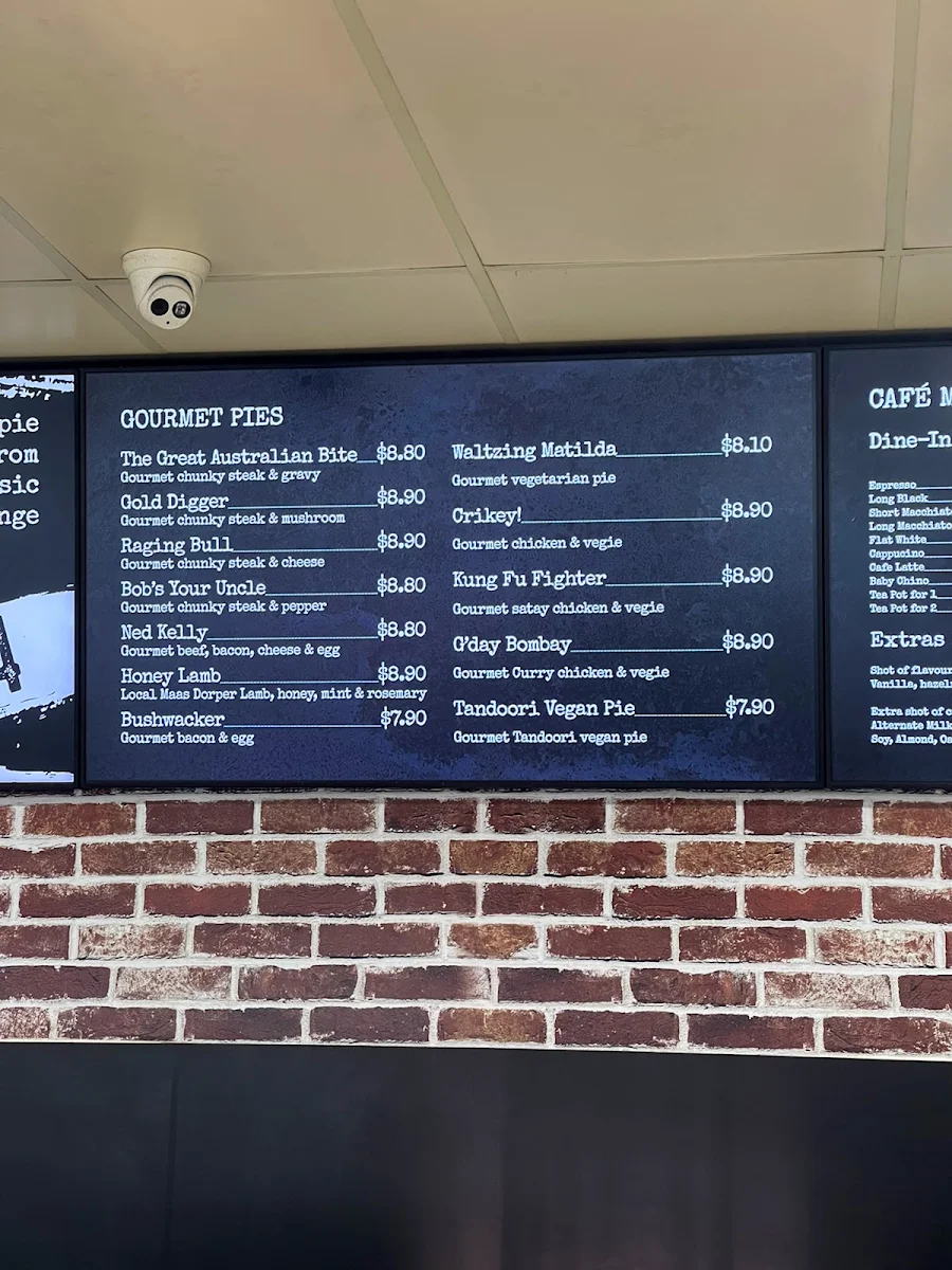 Menu, Pinjarra Bakery (Pinjarra)
