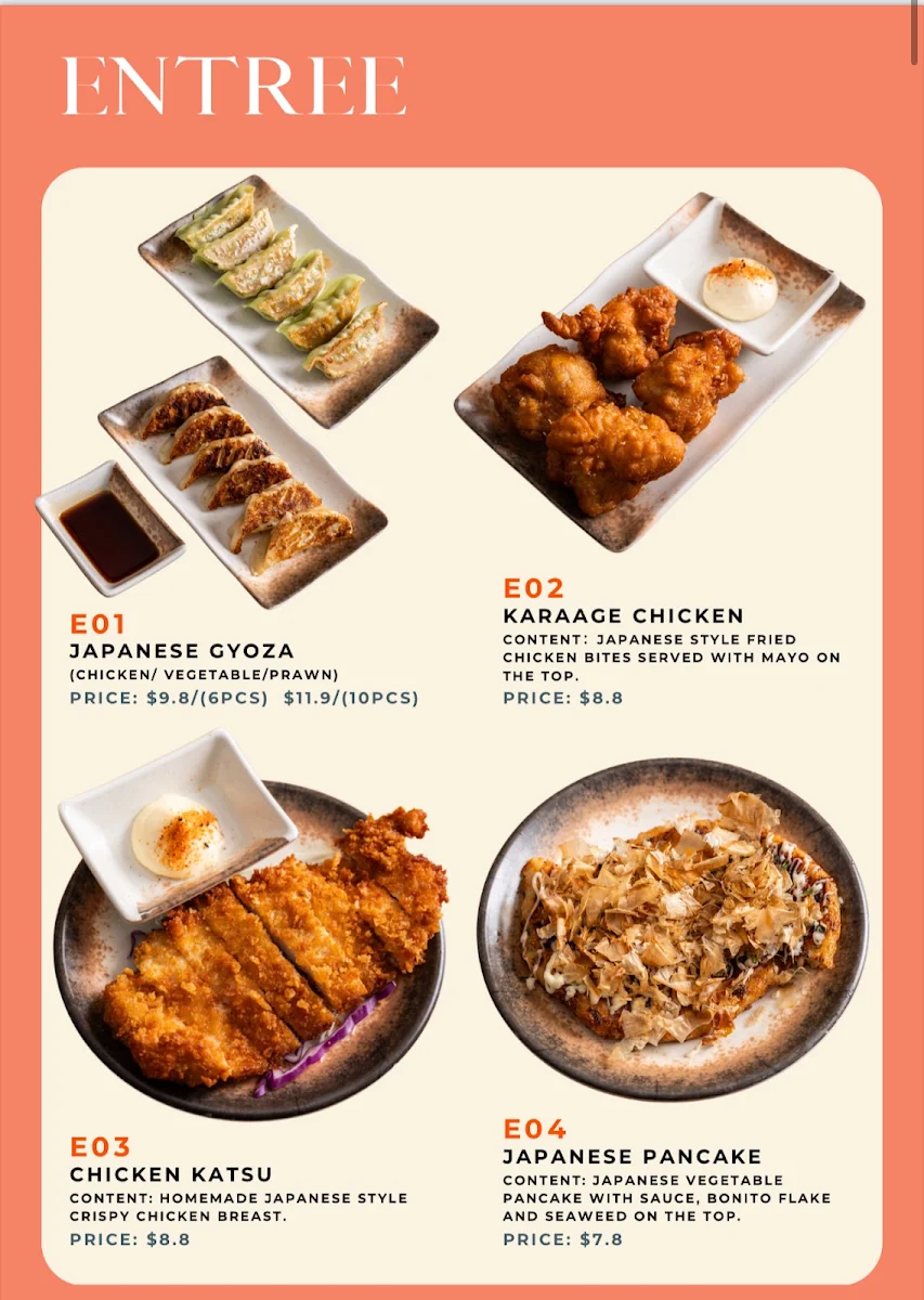 Menu, Sushi Heaven - Campbellfield