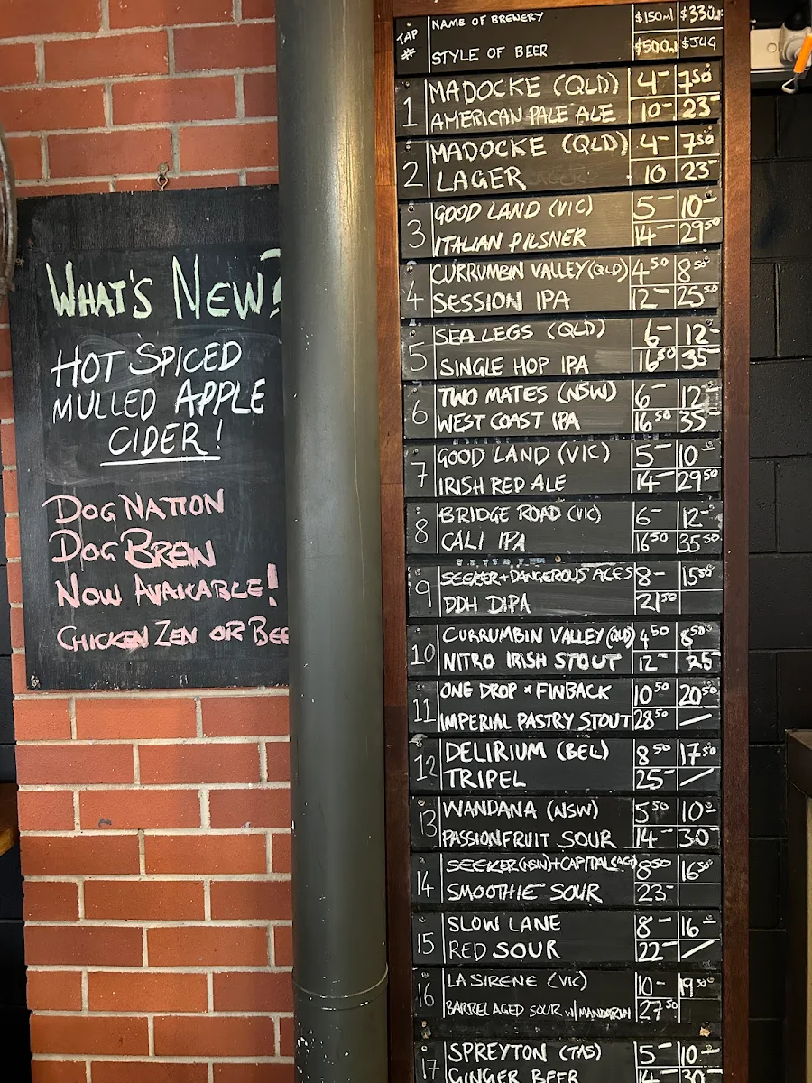 Menu, Saccharomyces Beer Cafe