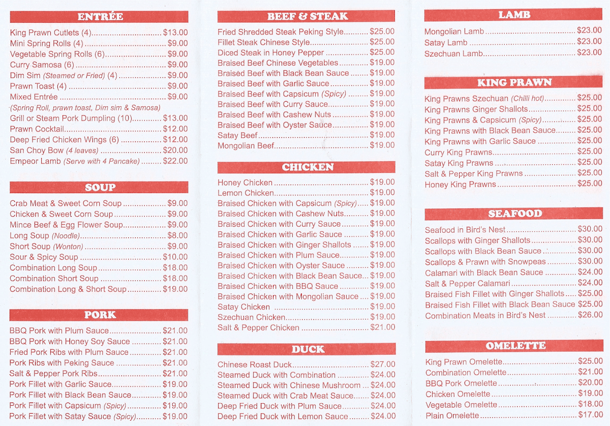 Menu, The Yummy Cuisine