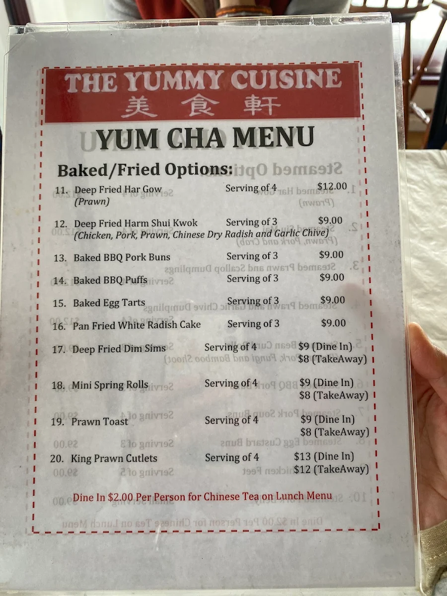 Menu, The Yummy Cuisine