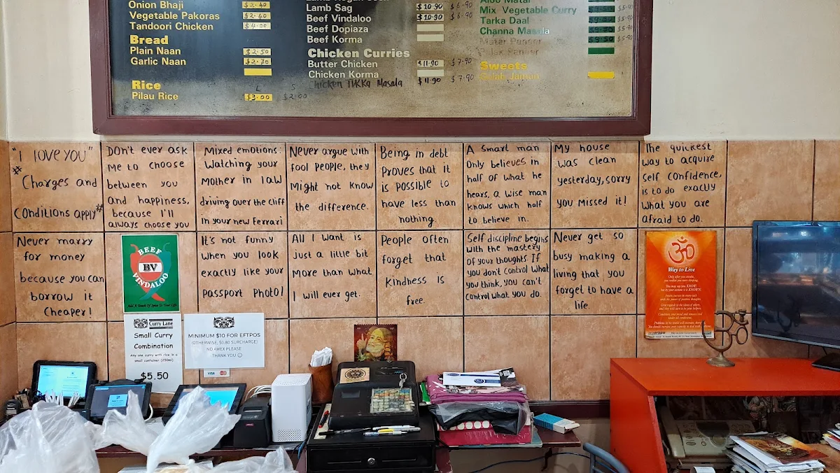 Menu, Curry Lane